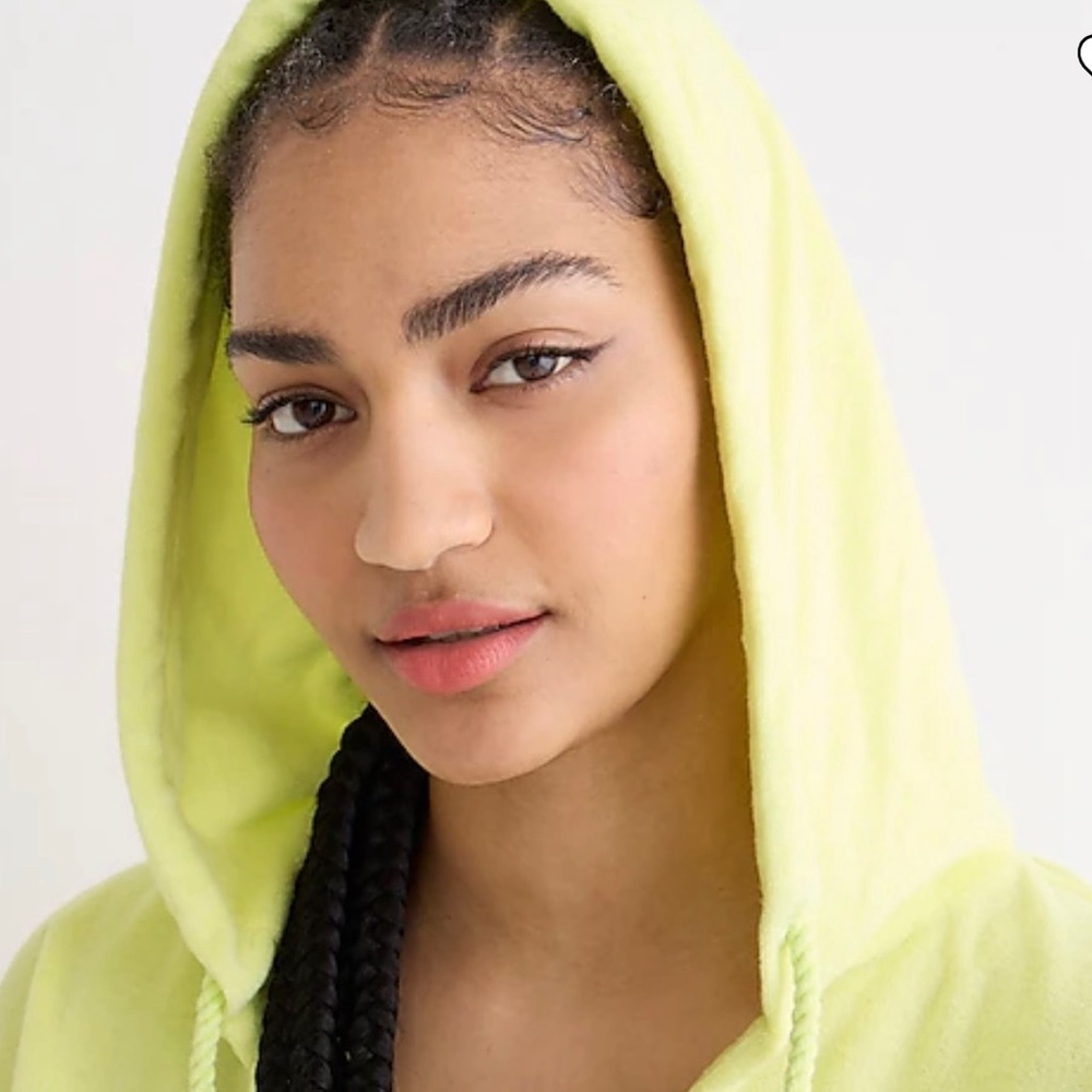 J Crew Towel Terry V-neck Hoodie SZ M NWT - Picture 3 of 5